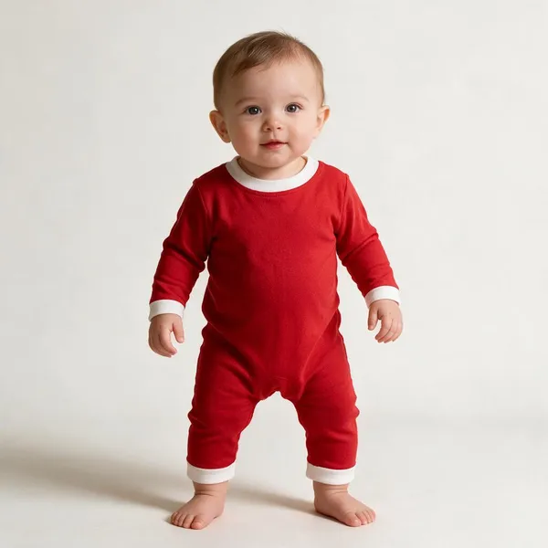 Red_Cotton_Interlock_Romper_For_Unisex