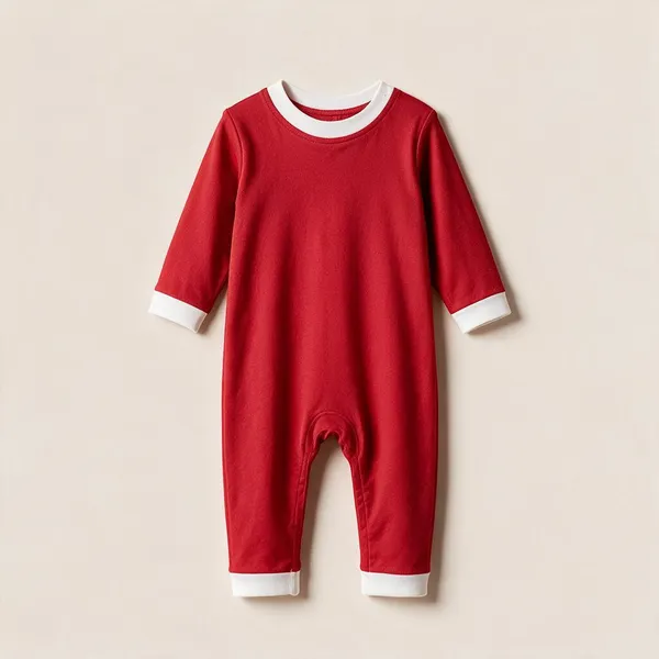 Red_Cotton_Interlock_Romper_For_Unisex