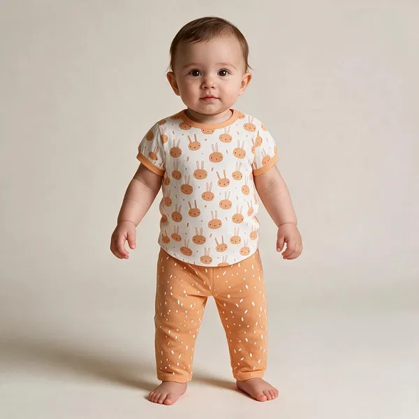Peach_&_White_Cotton_Single_Jersey_Nightsuit_For_Girls