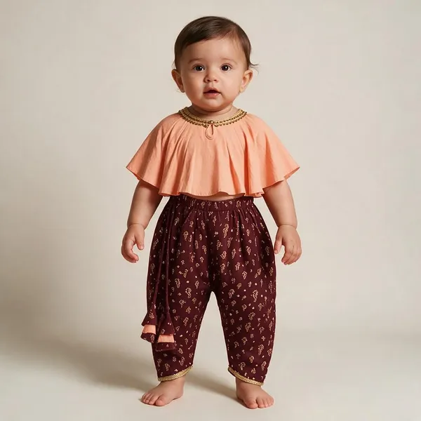 Peach_&_Maroon_Cotton_Co_Ord_Set_For_Girls