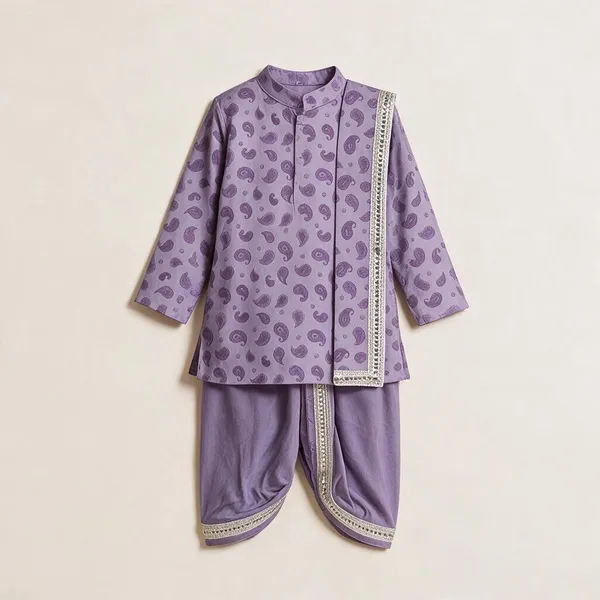 Lavender_Cotton_Ethnic_Co_Ord_Set_For_Boys