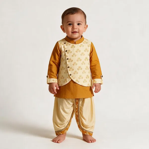 Cream_&_Mustard_Cotton_Ethnic_Co_Ord_Set_For_Boys