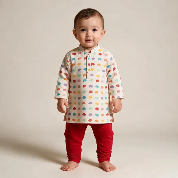 Off_White_&_Red_Cotton_Ethnic_Co_Ord_Set_For_Boys