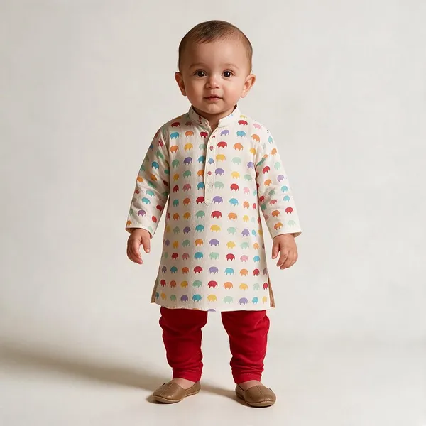 Off_White_&_Red_Cotton_Ethnic_Co_Ord_Set_For_Boys