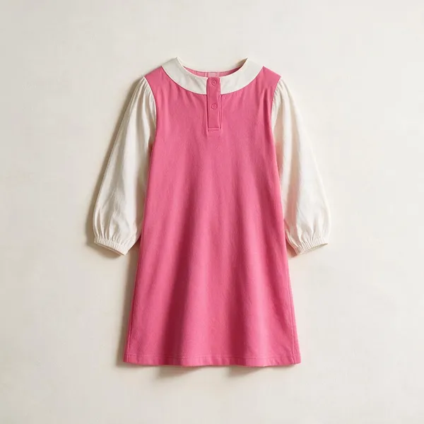 Hot_Pink_Cotton_Single_Jersey_Dress_For_Girls