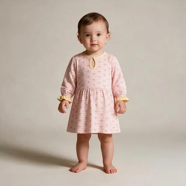 White_Cotton_Fleece_Dress_For_Girls