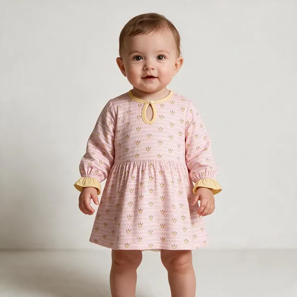 White_Cotton_Fleece_Dress_For_Girls