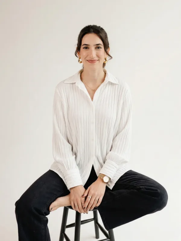 White_Plisse_Textured_Oversized_Shirt_|_Wrinkle_Free_Button_Down