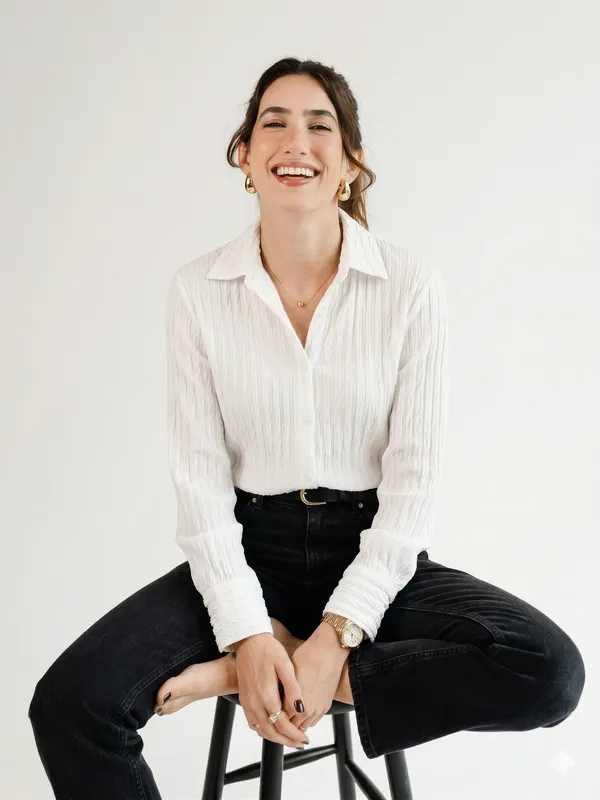 White_Plisse_Textured_Oversized_Shirt_|_Wrinkle_Free_Button_Down