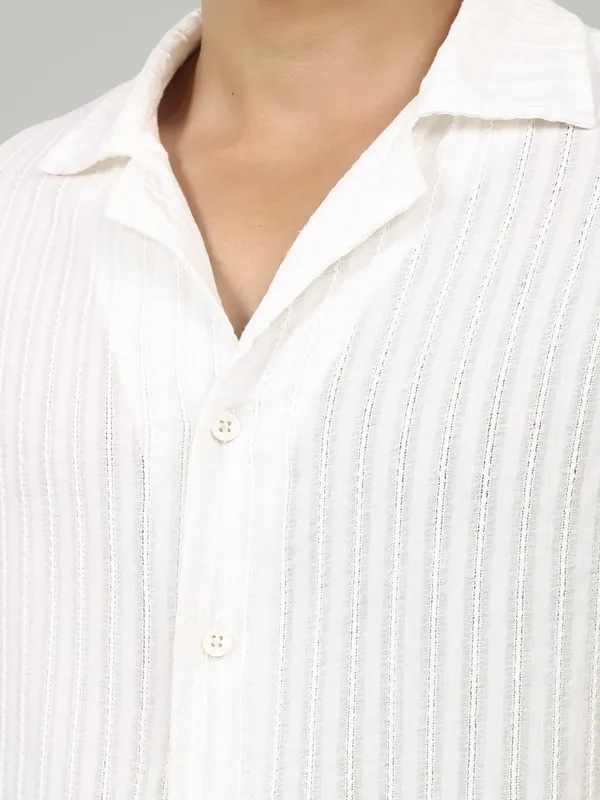 White_Textured_Resort_Shirt