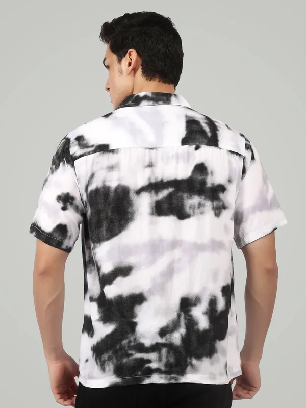 White_And_Black_Cloud_Wash_Resort_Shirt_Monochrome
