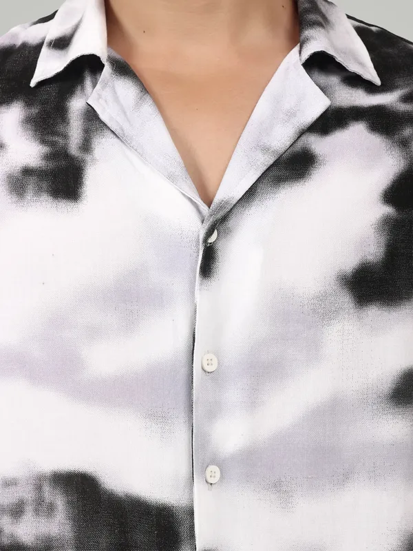 White_And_Black_Cloud_Wash_Resort_Shirt_Monochrome