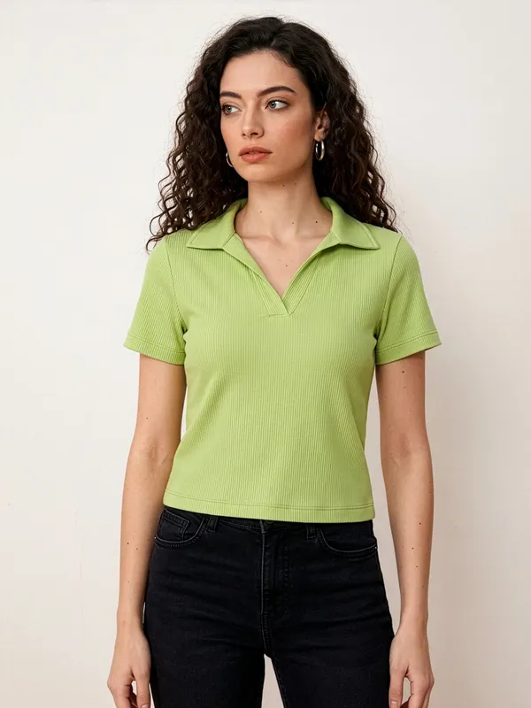 Lime_Green_Ribbed_Notched_Polo_T_Shirt