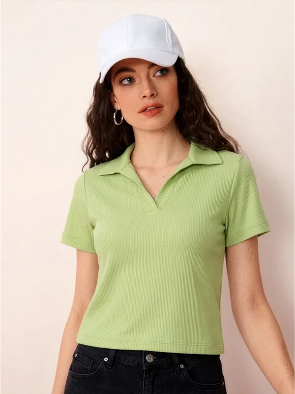 Lime_Green_Ribbed_Notched_Polo_T_Shirt