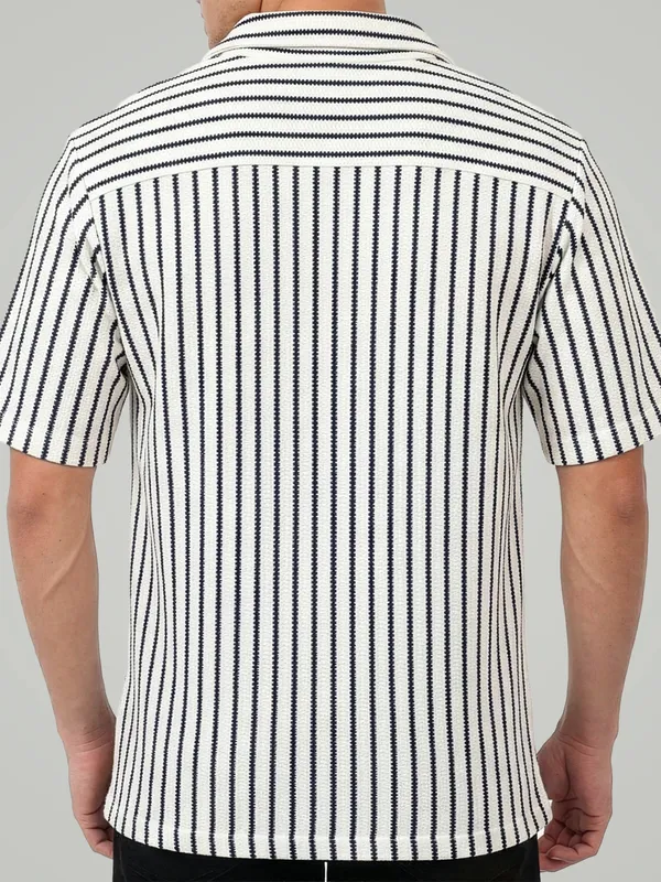 White_Textured_Knit_Stripe_Camp_Collar_Shirt