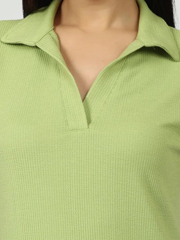 Green_Ribbed_Polo_Shift_Dress_Lime_Zest_Shirt