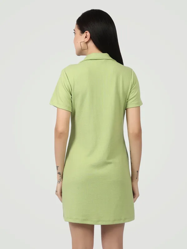 Green_Ribbed_Polo_Shift_Dress_Lime_Zest_Shirt