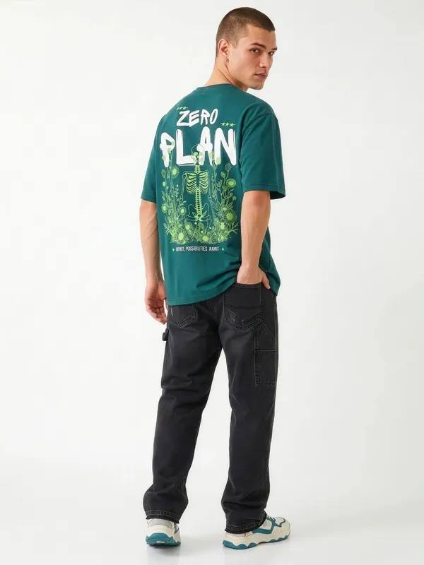 Teal_Green_Zero_Plan_Graphic_Print_Oversized_T-Shirt_For_Men