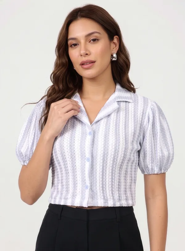 White_Pointelle_Stripe_Camp_Top