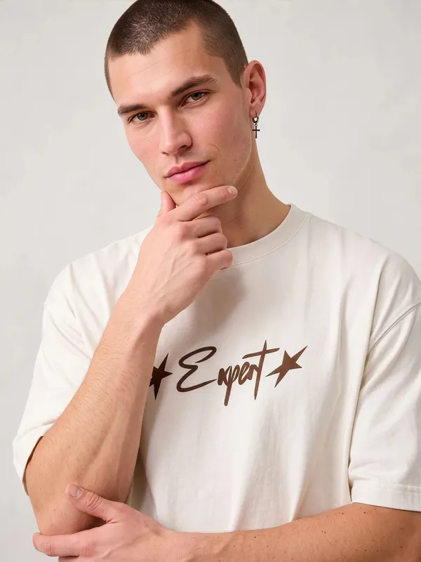 Cream_Graphic_Print_Oversized_T-Shirt_For_Men