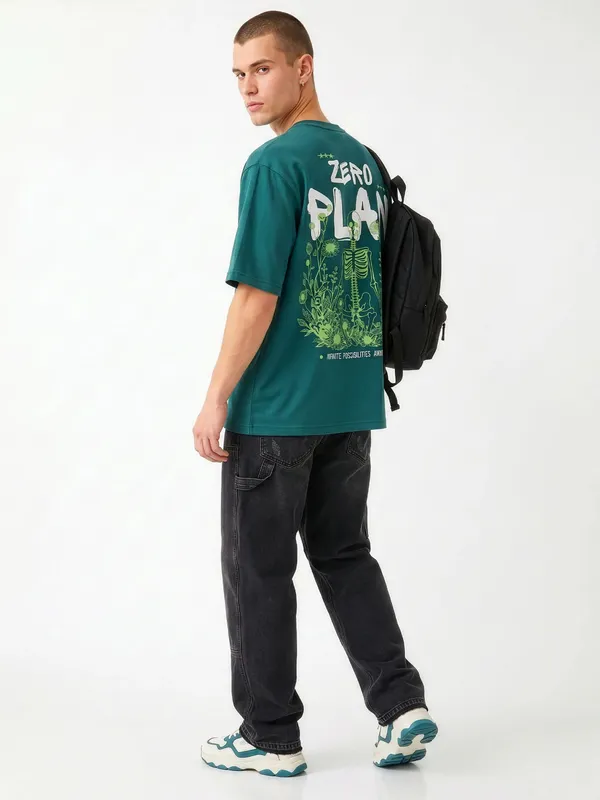 Teal_Green_Zero_Plan_Graphic_Print_Oversized_T-Shirt_For_Men