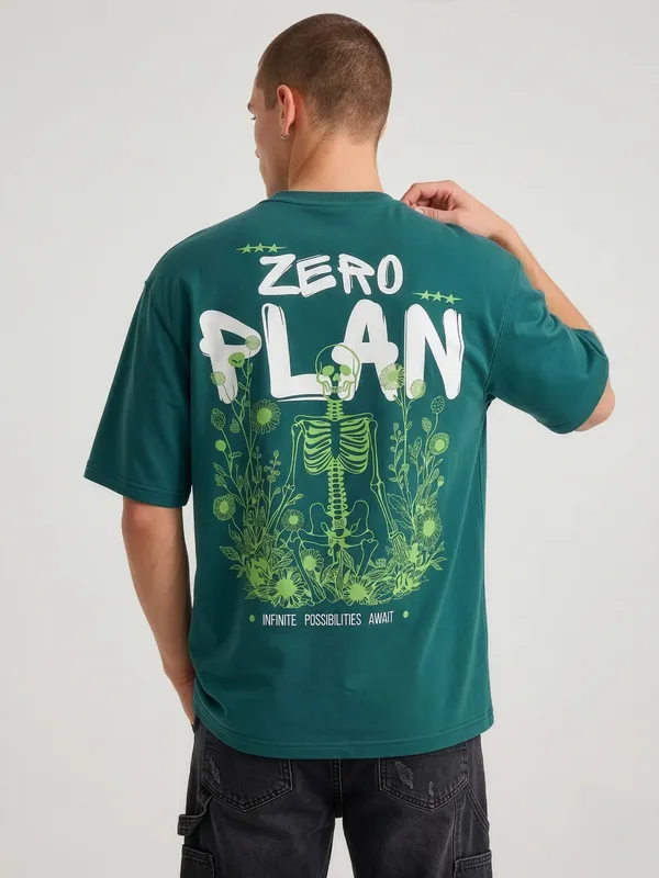 Teal_Green_Zero_Plan_Graphic_Print_Oversized_T-Shirt_For_Men
