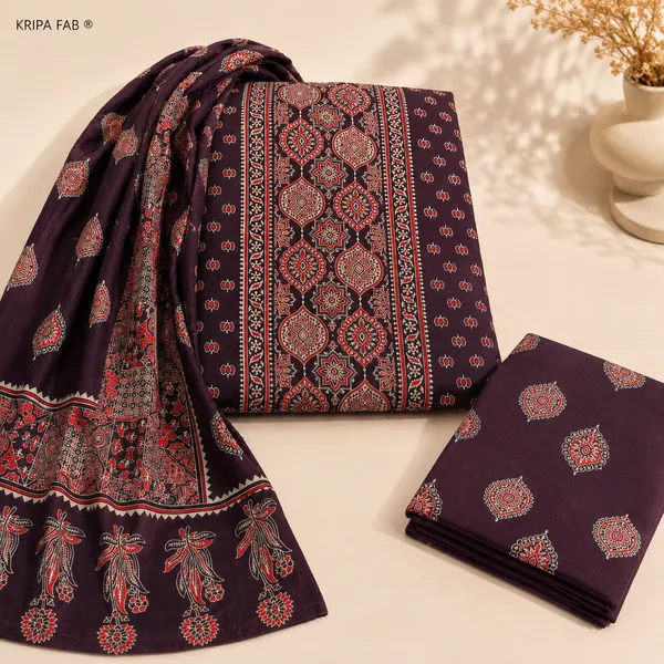 Premium_Rayon_Cotton_Ajrakh_Printed_Unstitched_Suit_with_Dupatta_I_Wine