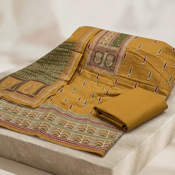 Mustard_Cotton_Ikat_Unstitched_Suit_For_Women