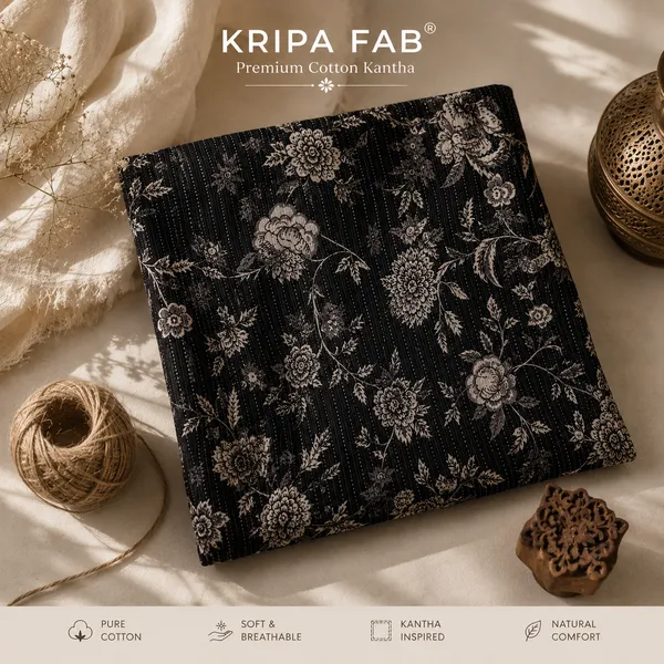 Black_Cotton_Kantha_Floral_Printed_Fabrics_For_Women