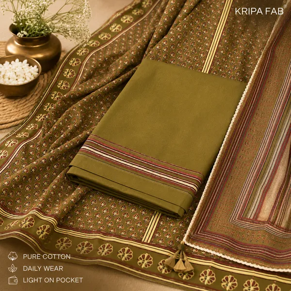 Pure_Organic_Cotton_Olive_Green_Unstitched_Suit_For_Women