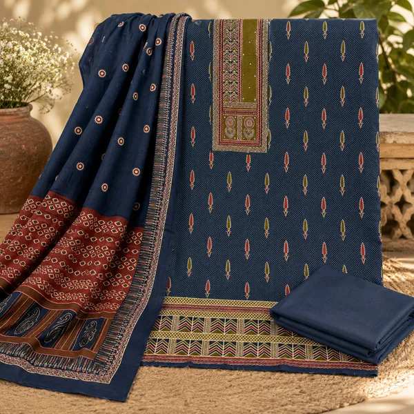 Blue_Cotton_Print_Unstitched_Suit_For_Women