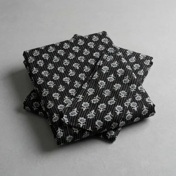 Black_Cotton_Kantha_Ikat_Printed_Fabric
