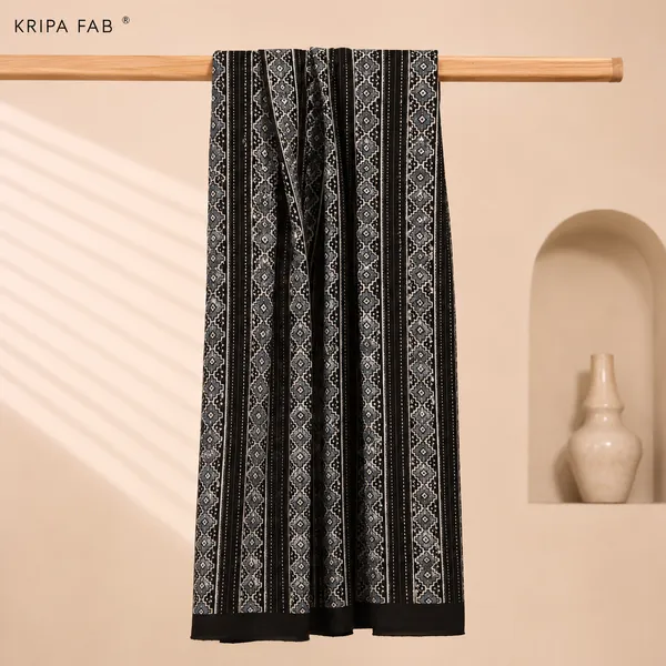 Black_Cotton_Kantha_Geometric_Printed_Fabric