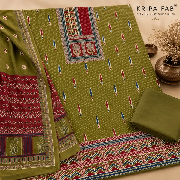 Green_Cotton_Printed_Unstitched_Suit_For_Women