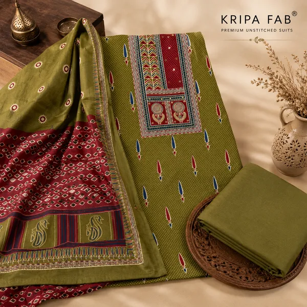 Green_Cotton_Printed_Unstitched_Suit_For_Women