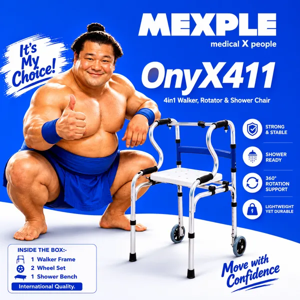 OnyX411_Premium_4-in-1_Foldable_Walker_Rollator_Shower_Chair
