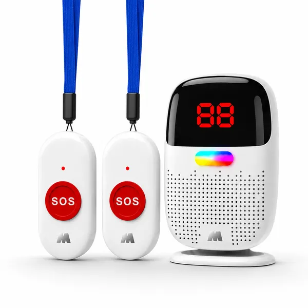 SafeAssit_Caregiver_Pager_with_2_Wireless_Call_Button