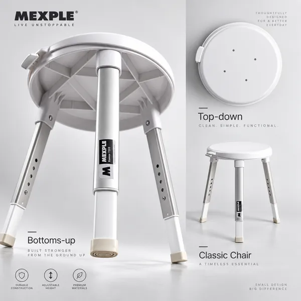 XOSMOS_7203_Adjustable_Shower_Bath_Stool_with_360°_Revolving_Seat