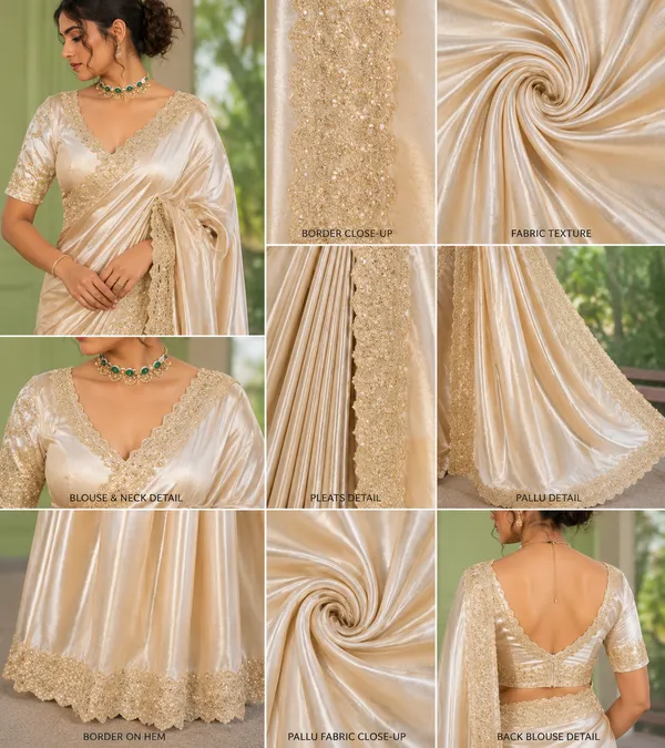 Cream_Satin_Silk_Gold_Embroidered_Border_Saree_For_Women