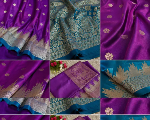Purple_Banarasi_Woven_Silk_Zari_Turquoise_Border_Saree_For_Women
