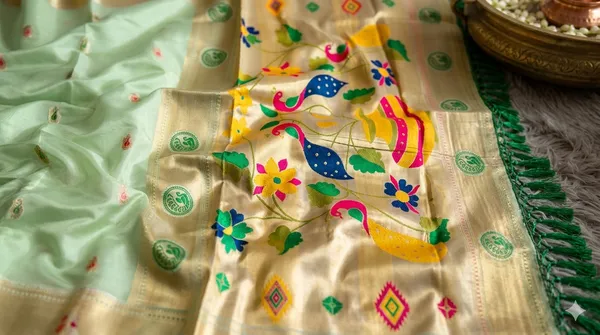Mint_Green_Woven_Silk_Floral_Embroidered_Saree_For_Women
