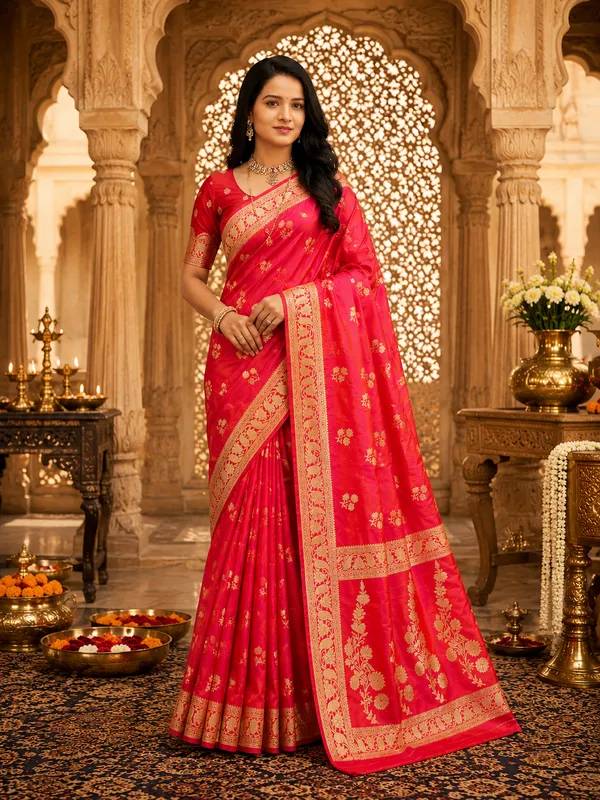 Red_Banarasi_Silk_Zari_Woven_Saree_For_Women