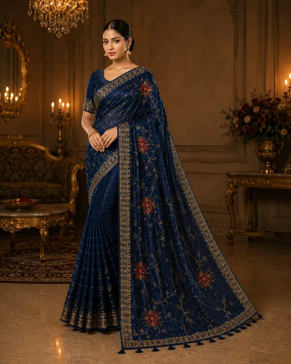 Royal_Navy_Bloom_Designer_Saree