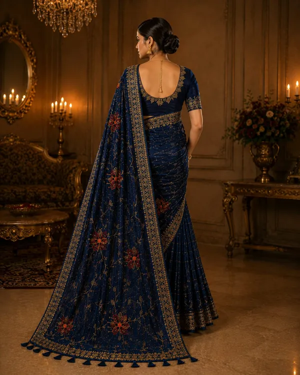 Royal_Navy_Bloom_Designer_Saree