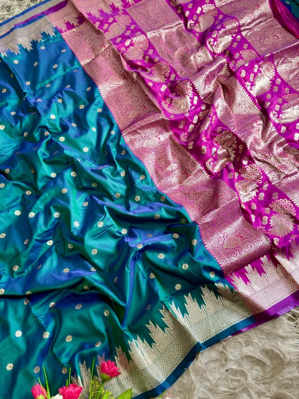 Blue_Woven_Silk_Banarasi_Zari_Border_Saree_For_Women