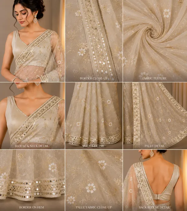 Ivory_Soft_Net_Floral_Embroidered_Sequin_Work_Saree_For_Women