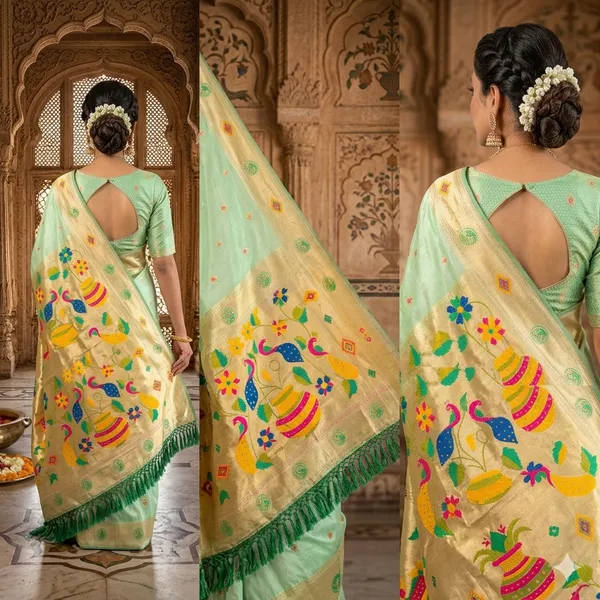 Mint_Green_Woven_Silk_Floral_Embroidered_Saree_For_Women