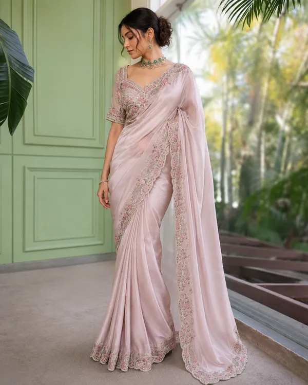 Blush_Pink_Tissue_Silk_Embellished_Border_Saree_For_Women