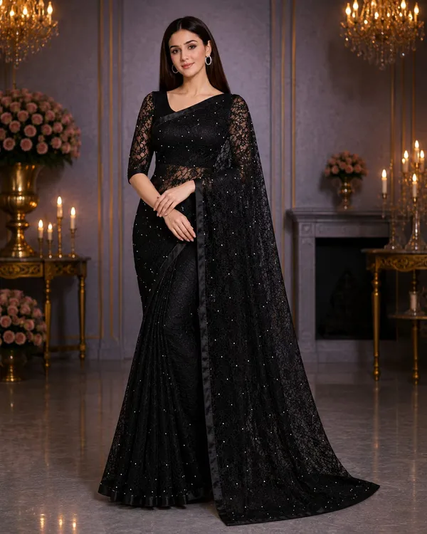 Black_Pearl_Embellished_Floral_Lace_Designer_Saree_with_Matching_Blouse_�_Party,_Wedding_&_Festive_Wear