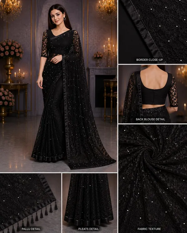 Black_Pearl_Embellished_Floral_Lace_Designer_Saree_with_Matching_Blouse_�_Party,_Wedding_&_Festive_Wear
